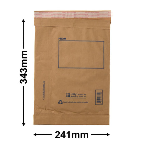 Size 4 Jiffy Padded Mailing Bags 241x343mm (Qty:100)
