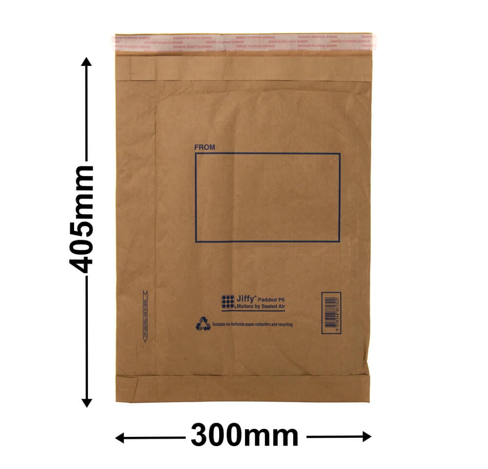 Size 6 Jiffy Padded Mailing Bags 300x405mm (Qty:50)