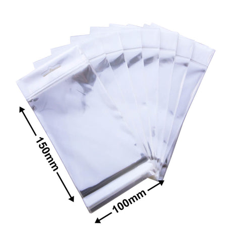 Hangsell Bags with White Headers 150x100mm 35µm (Qty:100)