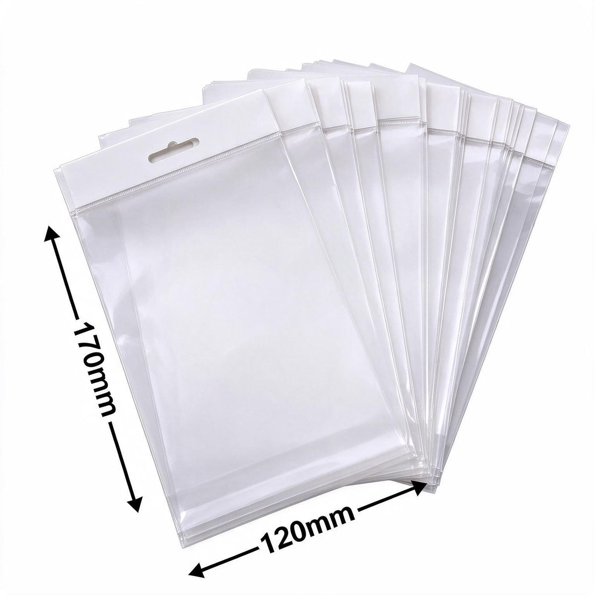 Hangsell Bags with White Headers 170x120mm 35µm (Qty:100)