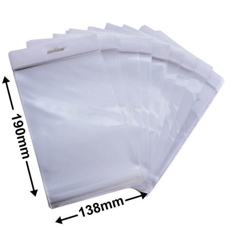 Hangsell Bags with White Headers 190x138mm 35µm (Qty:100)