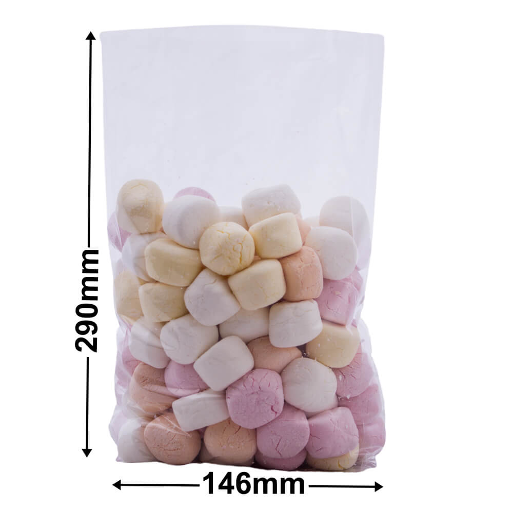 Polypropylene Display Bags 290x146mm + 63mm Gusset 30µm (Qty:1000)