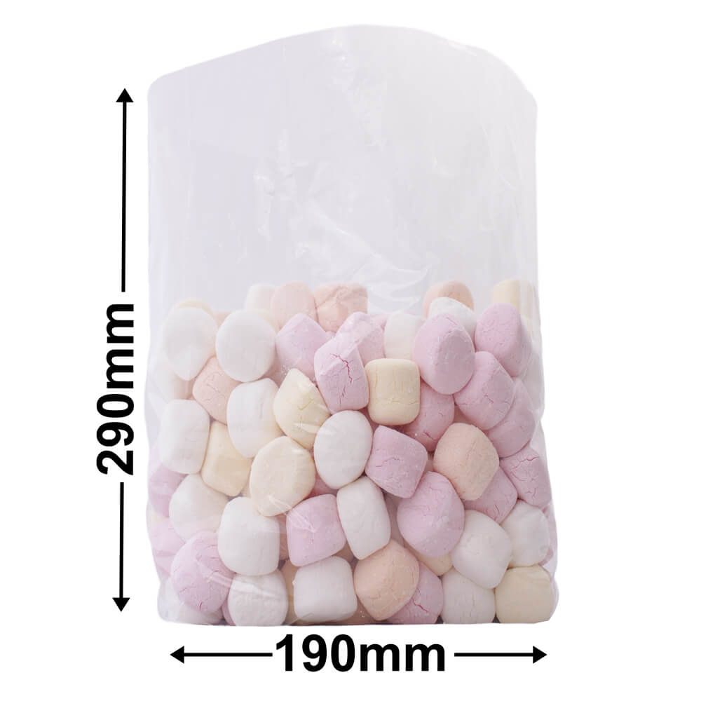 Polypropylene Display Bags 290x190mm + 100mm Gusset 30µm (Qty:1000)