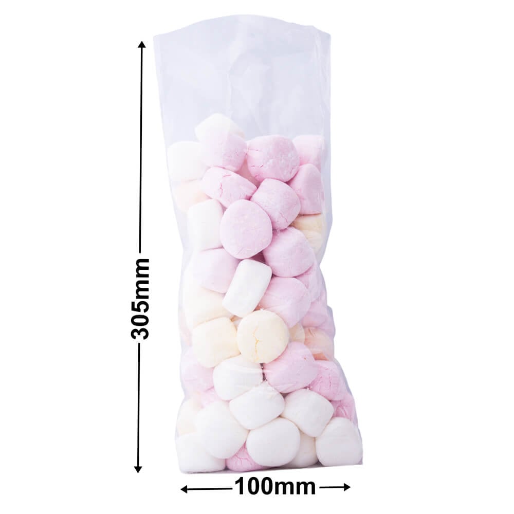 Polypropylene Display Bags 305x100mm + 50mm Gusset 30µm (Qty:1000)