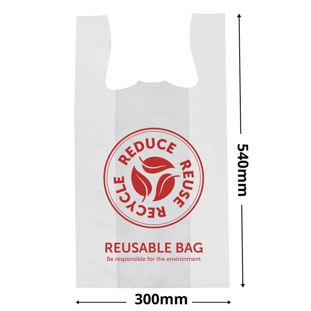 Large White Singlet Checkout Bags 300x540mm (Qty:500)