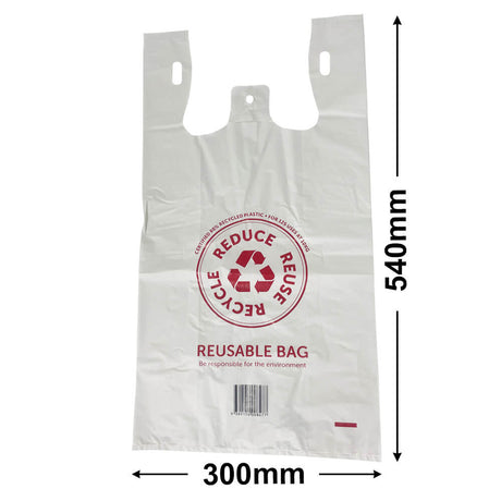 QLD Compliant Large White Singlet Checkout Bags 300x540mm (Qty:500)