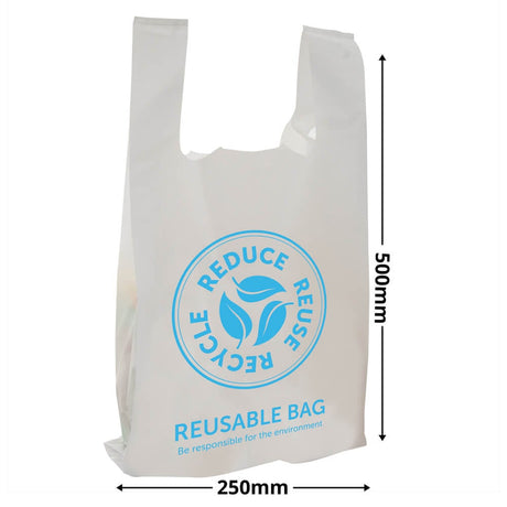 Medium White Singlet Checkout Bags 250x500mm (Qty:1000)