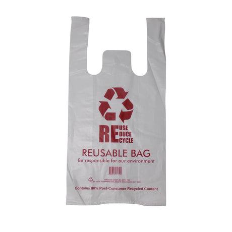 QLD Compliant Small White Singlet Checkout Bags 200x400mm (Qty:1000)