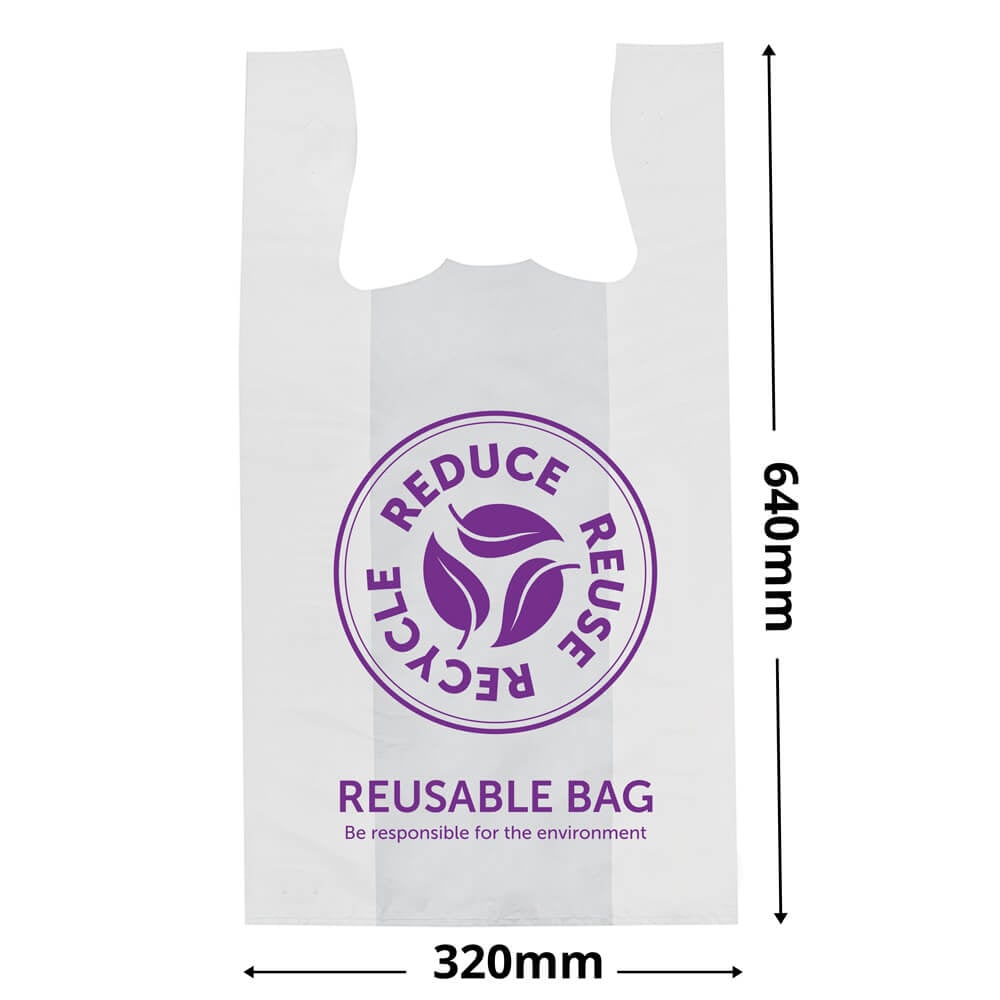 Extra-Large White Singlet Checkout Bags 320x640mm (Qty:500)