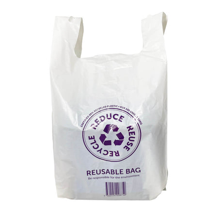 QLD Compliant Extra-Large White Singlet Checkout Bags 320x640mm (Qty:500)