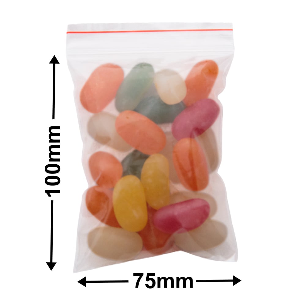 Resealable Press Seal Bags 75x100mm 50µm (Qty:1000)