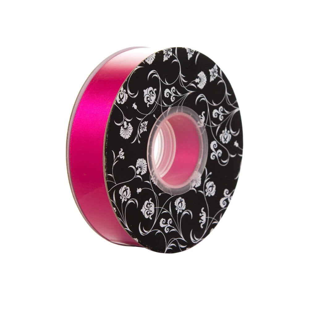 Double sided Satin Ribbon Cerise 25mm wide x 30m per roll