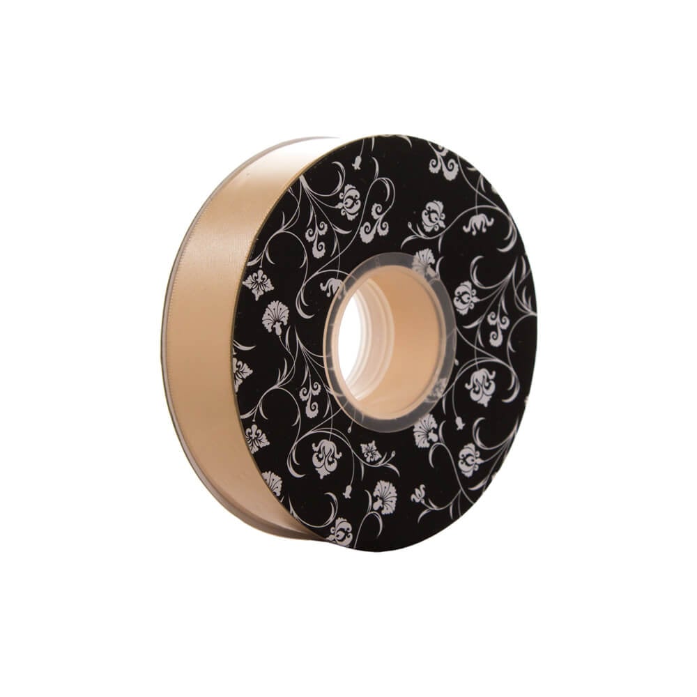 Double sided Satin Ribbon Nude 25mm wide x 30m per roll