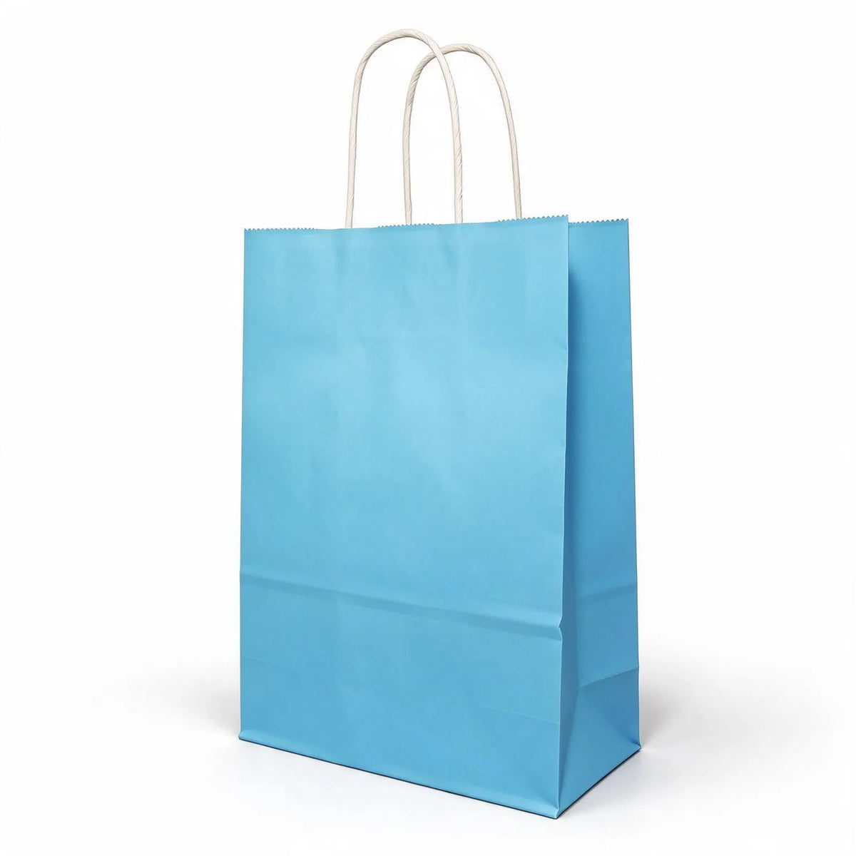 a5 aqua blue paper carry bags 200x290mm, front view