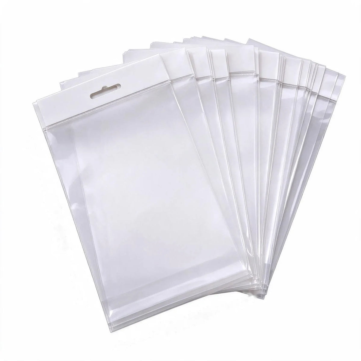 hangsell bags with white headers 170x120mm 35µm, front view