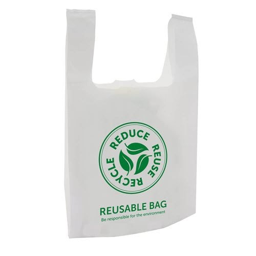 Small White Singlet Checkout Bags 200x400mm (Qty:1500)