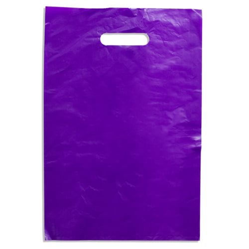 Medium Purple Plastic Carry Bags 255x380mm (Qty:100)