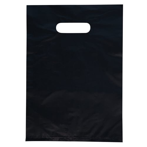 Small Black Plastic Carry Bags 210x300mm (Qty:100)