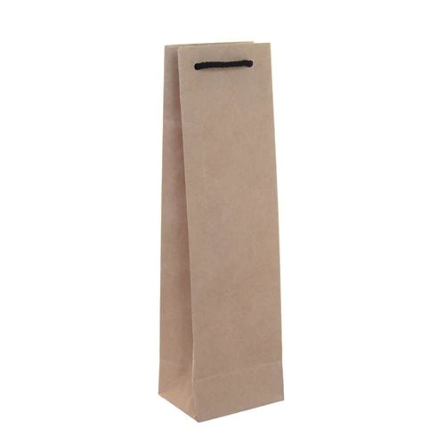 Deluxe Kraft Paper Single Wine Bottle Bags 110x390mm (Qty:100)