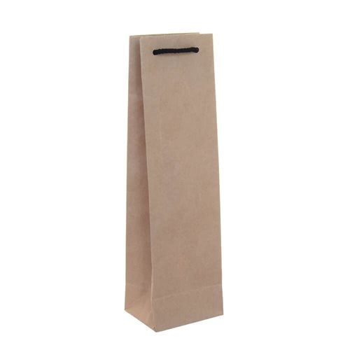 Single Kraft Paper Wine Bag 110mm x 390mm