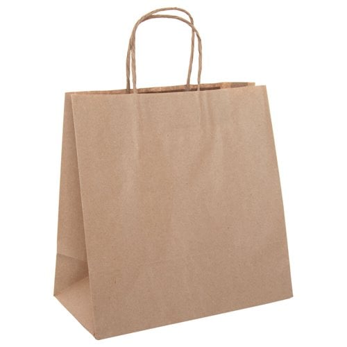 Brown Takeaway Paper Carry Bags 280x280mm (Qty:50)