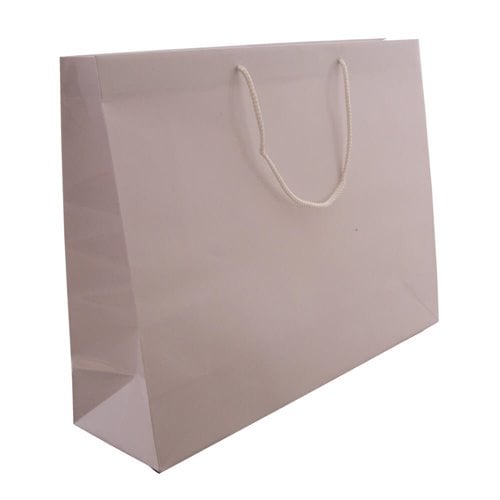 White Boutique Rope Handle Gloss Bags 330x250mm (Qty:50)
