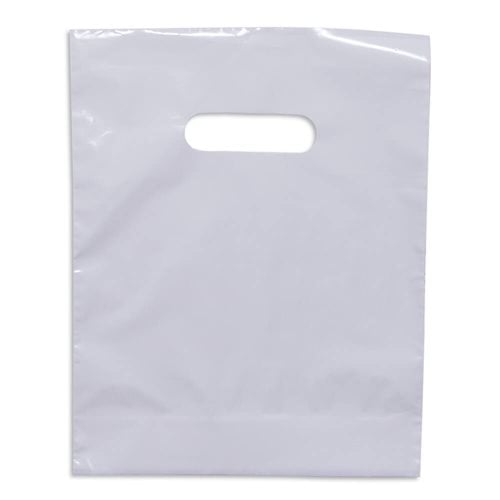 Small White Plastic Carry Bags 210x270mm (Qty:100)