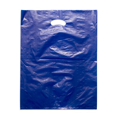 Large Blue Plastic Carry Bags 415x530mm (Qty:100)