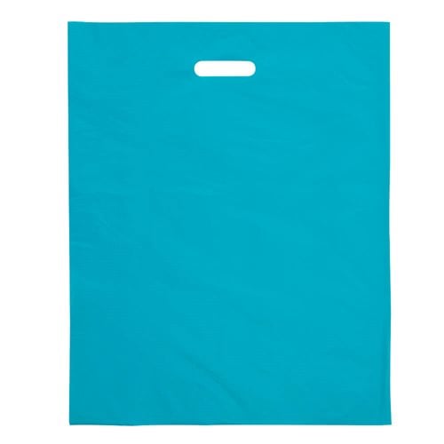 Large Aqua Plastic Carry Bags 415x530mm (Qty:100)