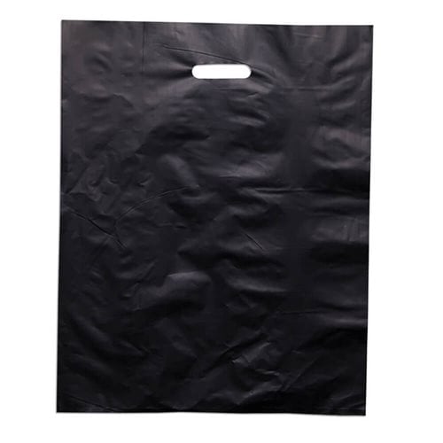 Large Black Plastic Carry Bags 415x530mm (Qty:100)