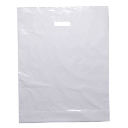 Extra-Large White Plastic Carry Bags 415x530mm + 50mm Bottom Gusset (Qty:100)
