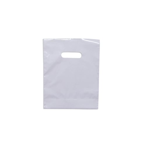 Small White Plastic Carry Bags 210x270mm (Qty:100)