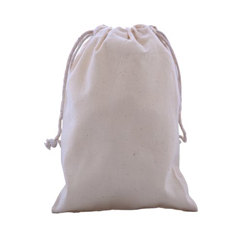 Drawstring Calico Bags 210x150mm | Natural Calico (Qty:50)