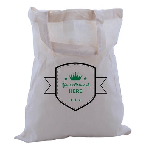 Custom Printed Calico Bags with Two Handles 2 Colours 1 Side 380x300mm