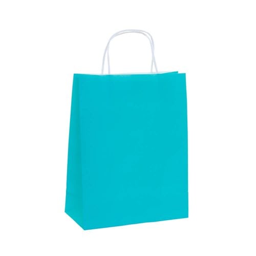 A5 Aqua Blue Paper Carry Bags 200x290mm (Qty:50)