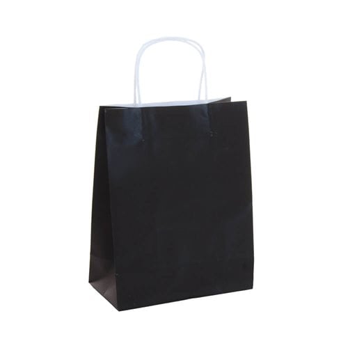 A5 Black Paper Carry Bags 200x290mm (Qty:50)