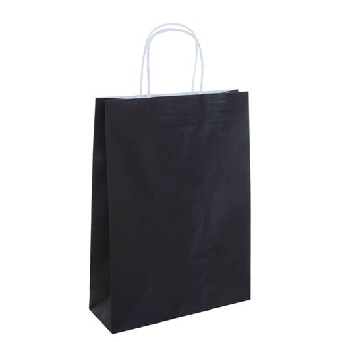A4 Black Paper Carry Bags 260x350mm (Qty:50)