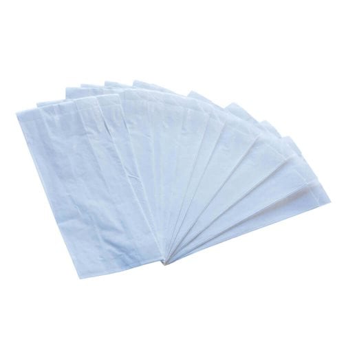 Flat White Paper Bags Size 1 90x195mm & 50mm Gusset (Qty:500)