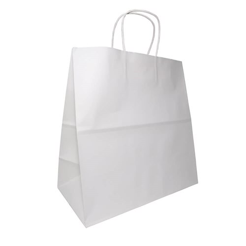 White Takeaway Paper Carry Bags 320x330mm (Qty:50)
