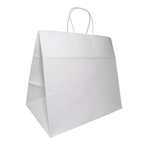 White Takeaway Paper Carry Bags 350x320mm (Qty:100)