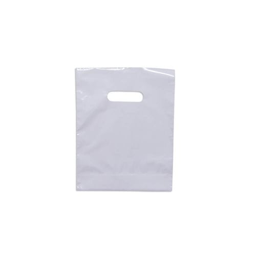 Small White Plastic Carry Bags 210x270mm (Qty:100)