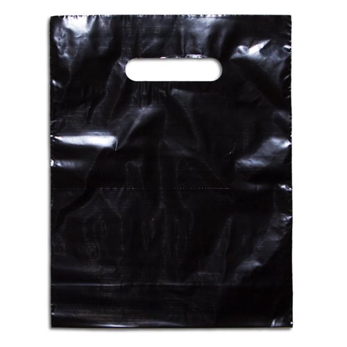 Small Black Plastic Carry Bags 210x270mm (Qty:100)