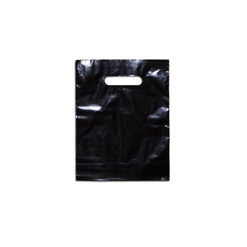 Small Black Plastic Carry Bags 210x270mm (Qty:100)