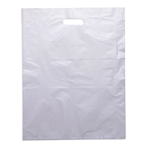 Large White Plastic Carry Bags 415x530mm (Qty:100)