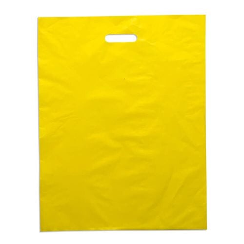 Large Yellow Plastic Carry Bags 415x530mm (Qty:100)