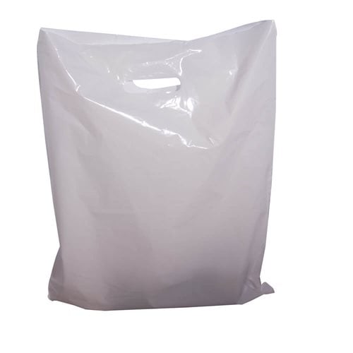 Large White Plastic Carry Bags 380x500mm (Qty:100)