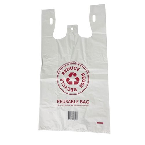 QLD Compliant Large White Singlet Checkout Bags 300x540mm (Qty:500)