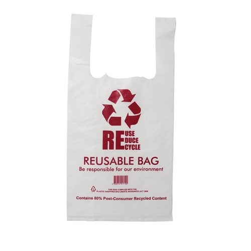 QLD Compliant Small White Singlet Checkout Bags 200x400mm (Qty:1500)