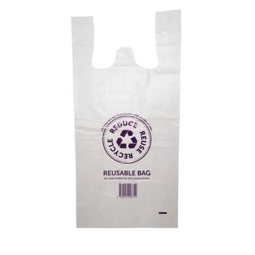 QLD Compliant Extra-Large White Singlet Checkout Bags 320x640mm (Qty:500)