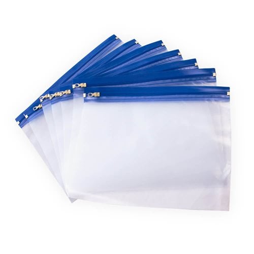 Plastic A5 Zipper Document Bags 180x255mm (Qty:25)